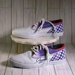 Azzure leather white/purple ombre style Shelly Low Lace shoe size 8